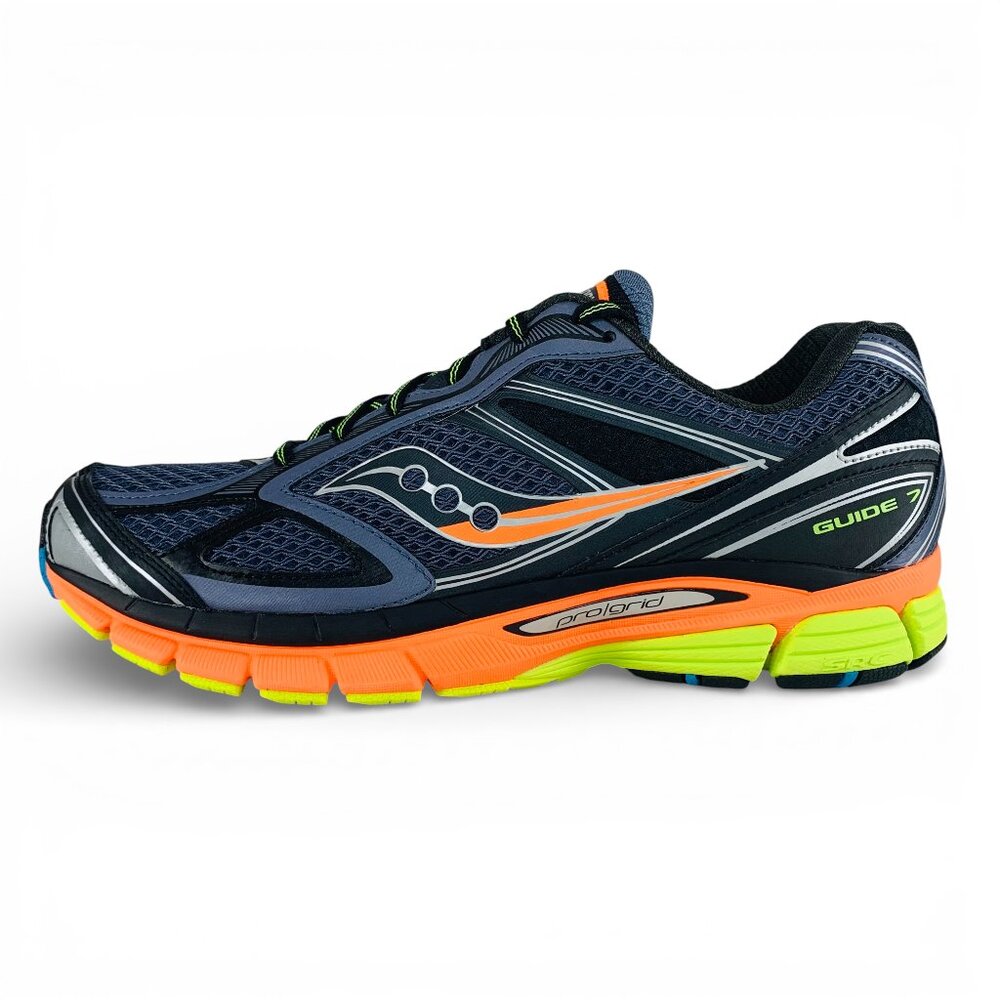 Saucony ProGrid Guide 7 Grey Orange Lime Men's Shoes Sneakers S70936-13